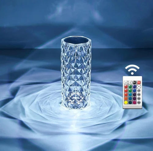 Crystal Table Lamp – 3D Diamond Glow Edition