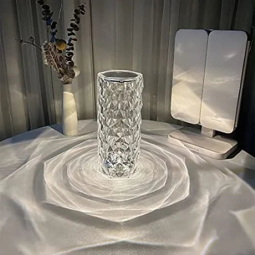Crystal Table Lamp – 3D Diamond Glow Edition